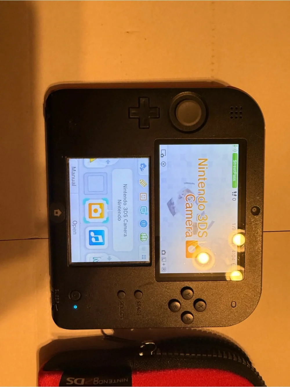Nintendo Black 2DS XL with Red Nintendo Zip Case